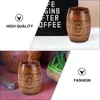 ワイングラス2 PCS JUJUBE Wood Tea Cup Coffee Mugs Wooden Drink Ware Set Water Presser Drinking