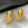 Boucles d'oreilles en forme de larme plaquées or pour femmes, boucles d'oreilles en forme de larme en métal lisse et léger, bijoux de mode luxueux, cadeaux de fête 231120