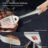 BBQ Tools Accessories BBQGO Stainless Steel BBQ Tools Set Spatula Fork Tongs Brush Skewers Barbecue Grilling Utensil Camping Outdoor Cooking Tool Set 230419