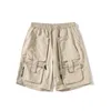 Shorts masculinos verão plus size masculto cor sólido estilo jaannese calça de perna larga reta Man casual solto curto 230419