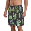 Herr shorts strand kort bad akvarell kaktus mönster surfing maillot de bain sport brädkläder