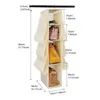 Storage Bags 4-layer 10-grid Closet Hanging Bag Large Capacity Wardrobe Handbag Folding Pouch Organizer Home Dormitory