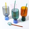 Wijnglazen kleurrijke cadeau -set mok met lepel cup koffiemokken drinken verjaardagspakket home decoratieve vase tumbler 230419