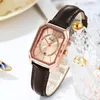 Feminino simples luz luxo moda pequeno quadrado temperamento cinto relógio de quartzo à prova dwaterproof água montre de luxo presentes a654