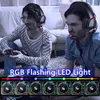 Cell Phone Earphones 7.1 Stereo RGB Gaming Headset Gamer Headphones with Microphone For PC PS4 PS5 Over Ear Noise Canceling Computer Phone Earphones YQ231120