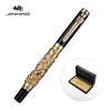 Vintage Rollerball Pen with Ink Refill Auspicious Dragon Carving Heavy Noble Golden Business Office School Supplies