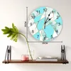 Wall Clocks Squares Blue White Marble Texture Lines Clock Modern Design Living Room Decoration Mute Watch Home Decor