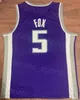 فريق كرة السلة Deaaron Fox Jersey 5 Man City حصل على جايسون ويليامز 55 كريس ويبر 4 خمر رجع