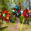 Garden Decorations Little Windmill Night Market Stall Kindergarten Mixed Color Gift Plastic Outdoor Decoration Single Flower