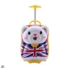 Suitcases Bear Kids Suitcase For Travel Luggage Girls Kid Wheeled Bags Children Rolling Boys