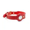 Halsbanden Leren halsband voor Airtag Pet Tracker Anti-verlies en katten Duurzaam type Hondenhalsaccessoires