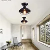 Ceiling Lights Industrial Oil Rubbed Bronze Ceiling Light with Metal Cage Semi-Flush Lighting Fixture for Farmhouse Porch Kitchen Q231120