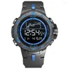 Relógios digitais de relógios de pulso esportes 50m à prova d'água com grande discagem LED luminoso Stopwatch Montre Homme 1421 Watch for Men Moun22