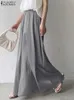 Röcke Zanzea Mode Sommer Frauen solide Ferienrock Bohemian Elastic Taille Maxi Lange Röcke A-Line Party Faldas Saia Casual Jupe P230420