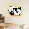 Wall Clocks Panda Clock Living Room Porch Decorative Painting Lamp 2023 Online Celebrity Punch-free Silent Wall.