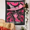 Tapestries Tarot Tapestry The End Psychedelic Hippie Bohemian Skeleton Hand Astrology Dispination Bed Bead Beach Mat Room Home Decor Tyg 230419