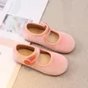 First Walkers Girl's Ballet Flats Velevt Round Toe Concise Style Spring Children Princess Shoes 23 36 Shallow Elegant All match Kids 231118