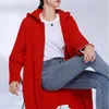 Trench da donna Trench di media lunghezza Autunno/inverno Nuovo design casual semplice a pieghe con bottone nascosto Giacca con cappuccio Top 2x