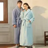 Mäns sömnkläder par pyjamas vinter badrockar fleece varma badrockar man och kvinna plus storlek lång dusch mantel plyschklänning