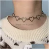 Chokers Sweet Love Heart Choker Necklace Cute Bicolor Jewelry Drop Delivery Jewelry Necklaces Pendants Dhgarden Otd9E