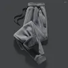 Men's Pants Ankle-banded Trousers Cozy Winter Joggers Elastic Waist Plush Ankle Length Warm Pockets For Sports Leisure Adjustable