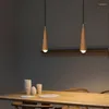 Pendelleuchten, moderne LED-Langröhrenleuchte, Holz-Hängelampe, Wohnzimmer-Dekoration, Küche, Insel, Bar, Café, Droplight, Innenbeleuchtung