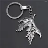 Keychains Men Keychain Keyring 2 Färger 55x45mm Leaves Pendant Souvenirs Gift