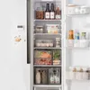 Storage Bottles Box Transparent Freezer Vegetable Divider Container Kitchen Cabinet Organizer Pantry Holder PET Refrigerator Drawer Food