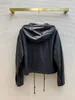 23 Spring and autumn new hooded leather jacket motorcycle jacket loose short casual body all thin men and women with the same