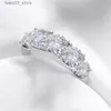 Anéis de casamento Smyoue 18k banhado 3.6CT todos os anéis de moissanite para mulheres 5 pedras espumantes diamante aliança de casamento S925 joias de prata esterlina GRA Q231120