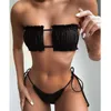 Costumi da bagno Bikini sexy Set 2021 Fascia a pieghe Costume da bagno da donna Costumi da bagno da spiaggia Bikini perizoma da donna Nuoto Abiti da donna Costume da bagno AA230419