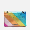 Mini famosa bolsa Kurt Geiger bolsa de arco-íris Bolsa de luxo em couro londrino Designer mulheres homem listras bolsa de ombro bolsa de mão moda bolsa tiracolo corrente bolsas mensageiro