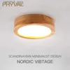 Światła sufitowe Phyval Nordic Natural Wood Lampa Nowoczesne sufit LightseStrance Starway Światło okrągłe drewniane powierzchni Montowane Balkon LED Sypialmlamp Q231120