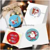 Andere decoratieve stickers 8 ontwerpen 1 Inch Kerstthema Zegel Etiketten Stickers Voor Diy Cadeau Bakken Pakket Envelop Briefpapier Decora Dhdhr