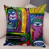 Kissen Dekoratives Kissen 45x45cm Abstrakte Malerei Nordischer Stil Bunte Cartoon Girlcushion für Sofa Home Cover Dekoration Kissenbezug 230419