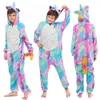 Pijama Kigurumi Pijamalar Çocuklar İçin Unicorn Bebek Kızlar Pijamalar Erkekler Sweetwear Aslan Geyiği Licorne Onesie Çocuk Kostüm Tulum 231120