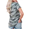 Women's T Shirt Summer T shirt Camouflage V neck T Shirt Ladies Fashion Short Sleeve Tops Retro Streetwear Clothes Female Casual 230419