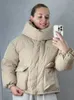 Piumino da donna Parka invernale con cappuccio Giacca da strada Abbigliamento con cerniera Gonfiabile con tasca spessa Cappotto in cotone 231118