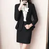 Arbetsklänningar professionell kostym kvinnlig sommar 2023 svart röd kortärmad kvinnor blazer temperament ol kjol 2 stycken kontor slitage