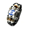 Israeliskt palestinskt läderarmband för kvinnor Punk Style Multi-Layer flätade pärlbandsmycken