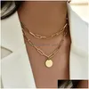 Pendant Necklaces Vintage Pearl Charm Layered Necklace Womens Jewelry Accessories For Girls Clothing Aesthetic Gifts Fashion Dhgarden Otcpp