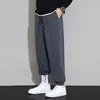 Pantaloni da uomo in pile invernale pantaloni sportivi casual caldi e spessi di alta qualità impermeabili con coulisse moda gamba di grandi dimensioni