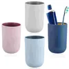 Bath Accessory Set 4 Pcs Washing Cup Bathroom Mugs Plastic Holder Toothpaste Mouthwash Cups Tumbler Pp Lovers