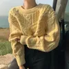 Men s hoodies tröjor 2023 Autumn Winter Lazy Style Pullover Top Vintage Pink Twist Croped tröja Kvinna Fashion Warm Loose Troy Knit Sweaters 231120