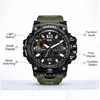 Wristwatches Smael Brand Luxury Military Sports Watches Men Quartz Analog Led Digital Watch Man Waterproof Clock Dual Displa Dhgarden Otimd