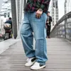 Mäns jeans män lös hiphop skateboard baggy byxor denim plus storlek 42 44 46