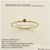 Bandringe Edelstahl Geburtsstein Ring Goldfarbe Einfacher Modestil Ringe für Frauen Festival Party Geschenk Drop Lieferung Dhgarden Otnmg