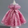 Mädchen Kleider Prinzessin Mädchen Stickerei Blume Schleppendes Kleid Kinder Kinder Elegante Hochzeit Vestidos Kleidung Für 3 12 Jahre 231118