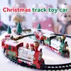 Electricrc Track Electric Christmas Train Trainy Set met Light Sound Diy Railway S Educatief speelgoed voor kinderfeestje Xmas Gifts 230419