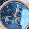 IWC Orijinal Fonksiyonel Mekanik Saat% 100 İşlevsellik 42.mmx13mm Portekiz kronoloji serisindeki ilk hassas çelik saat zinciri IW371617 BN49